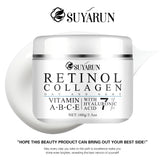 Suyarun Retinol Collagen cream jar with branding and product details on a white background