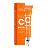 Orange eye cream tube and packaging with 'Sadoér' branding on a white background