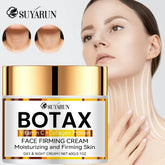 SUYARUN BOTAX face firming cream with a woman showing off her skin.