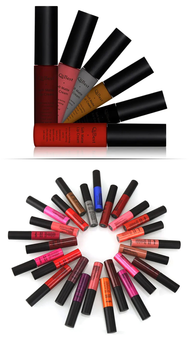 Collection of lipsticks in various colors arranged in a circular pattern on a white background.