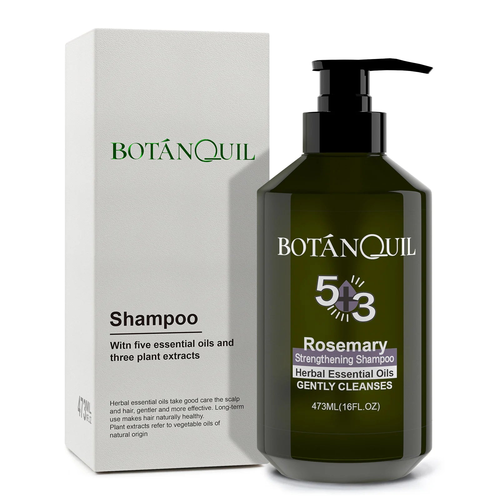 Botanquil shampoo bottle and box on a white background