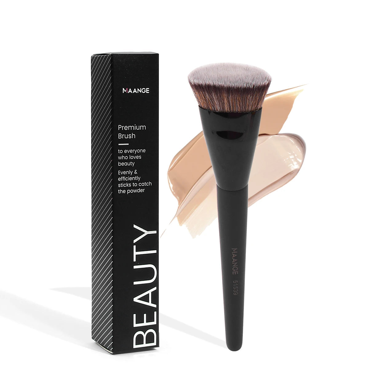 MAANGE Single Flat Round Tube Flat Head Foundation Brush With Box Powder Blush Concealer Makeup Brush Skin-friendly Makeup Tool