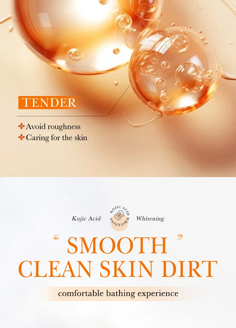 Product packaging with bubbles and text about skin care, featuring the brand 'Tender'.