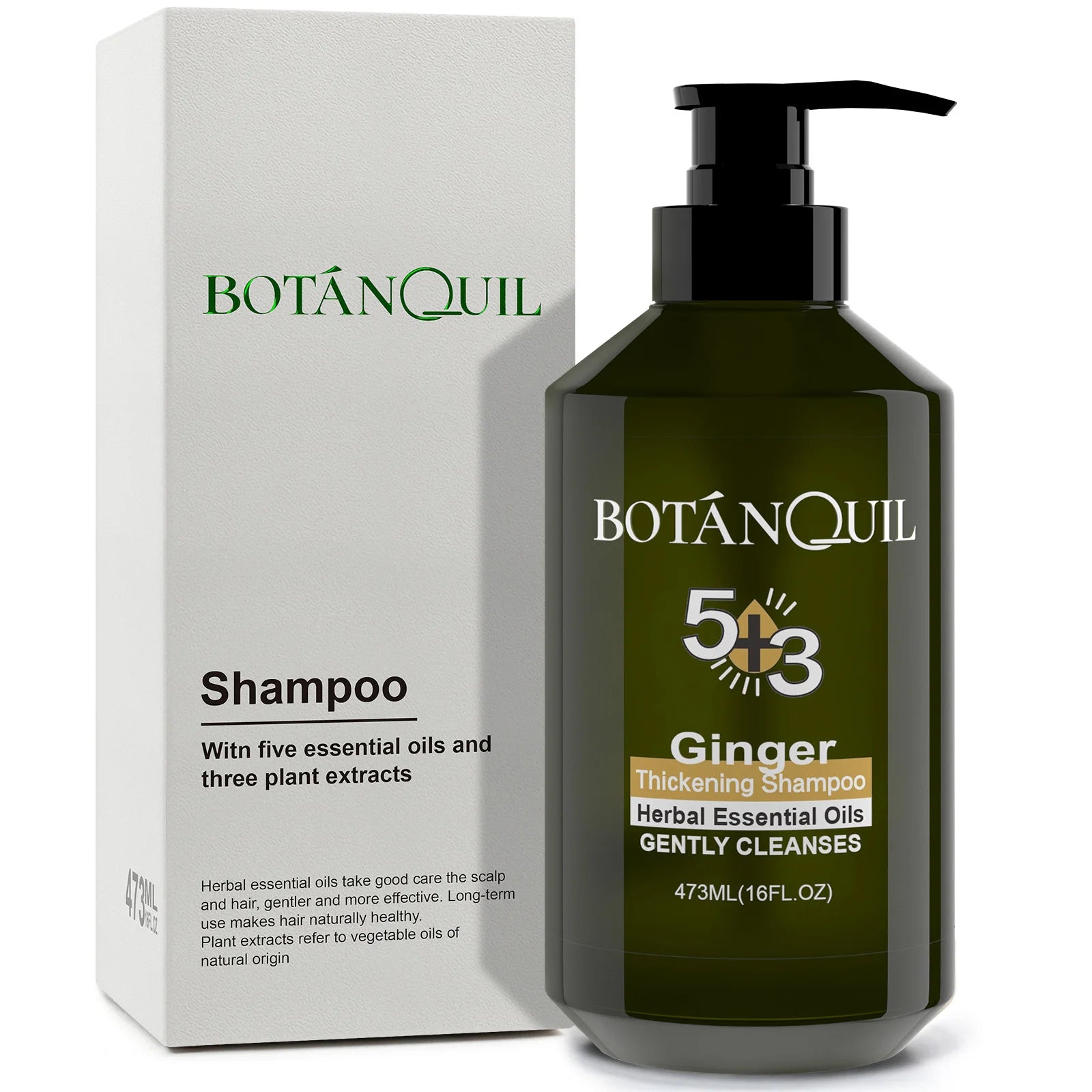 Botanquil shampoo bottle and packaging on a white background
