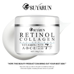 Suyarun Retinol Collagen cream jar with branding and product details on a white background