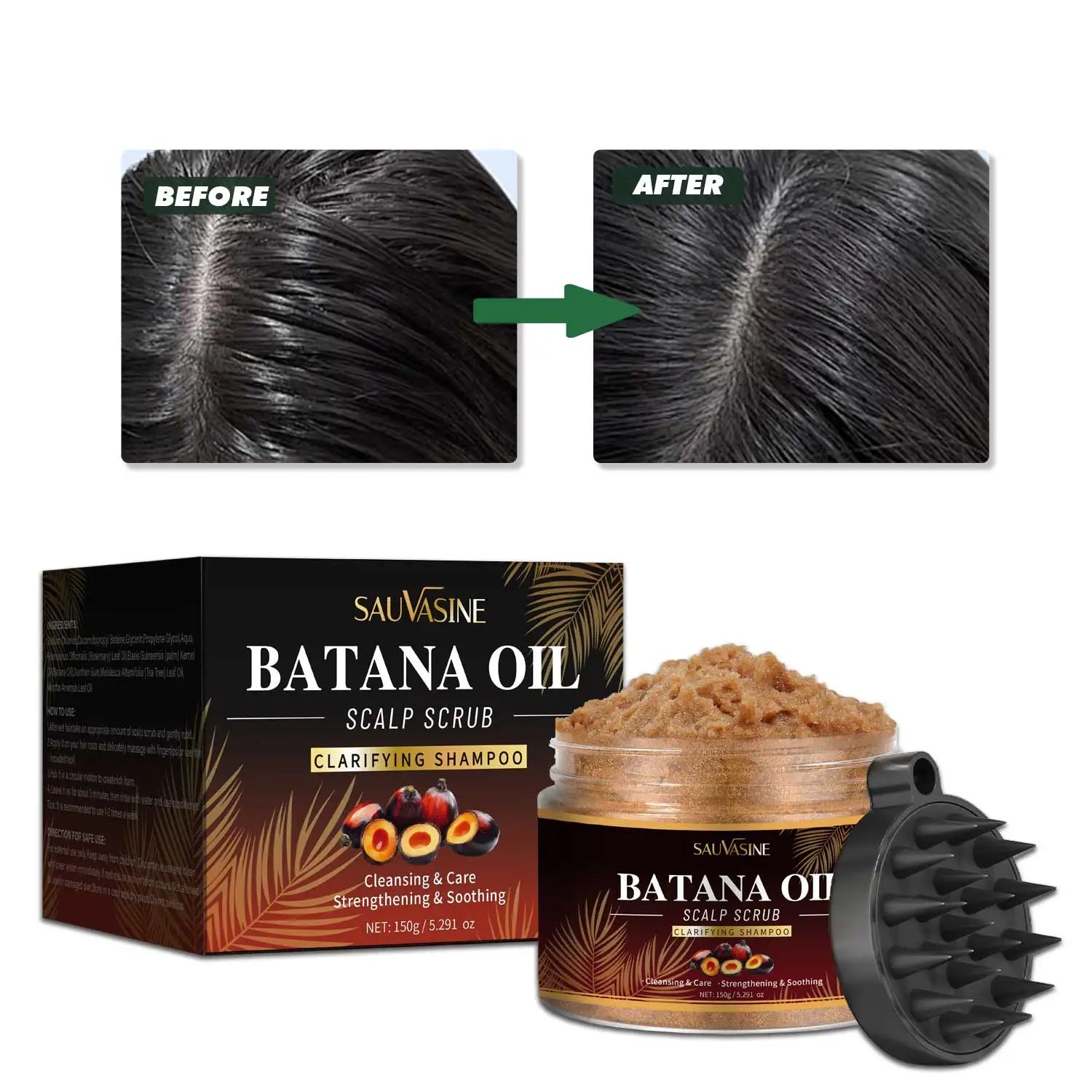 Batana Oil Scalp Scrub | Deep Cleansing & Soothing Shampoo for Sensitive Scalp