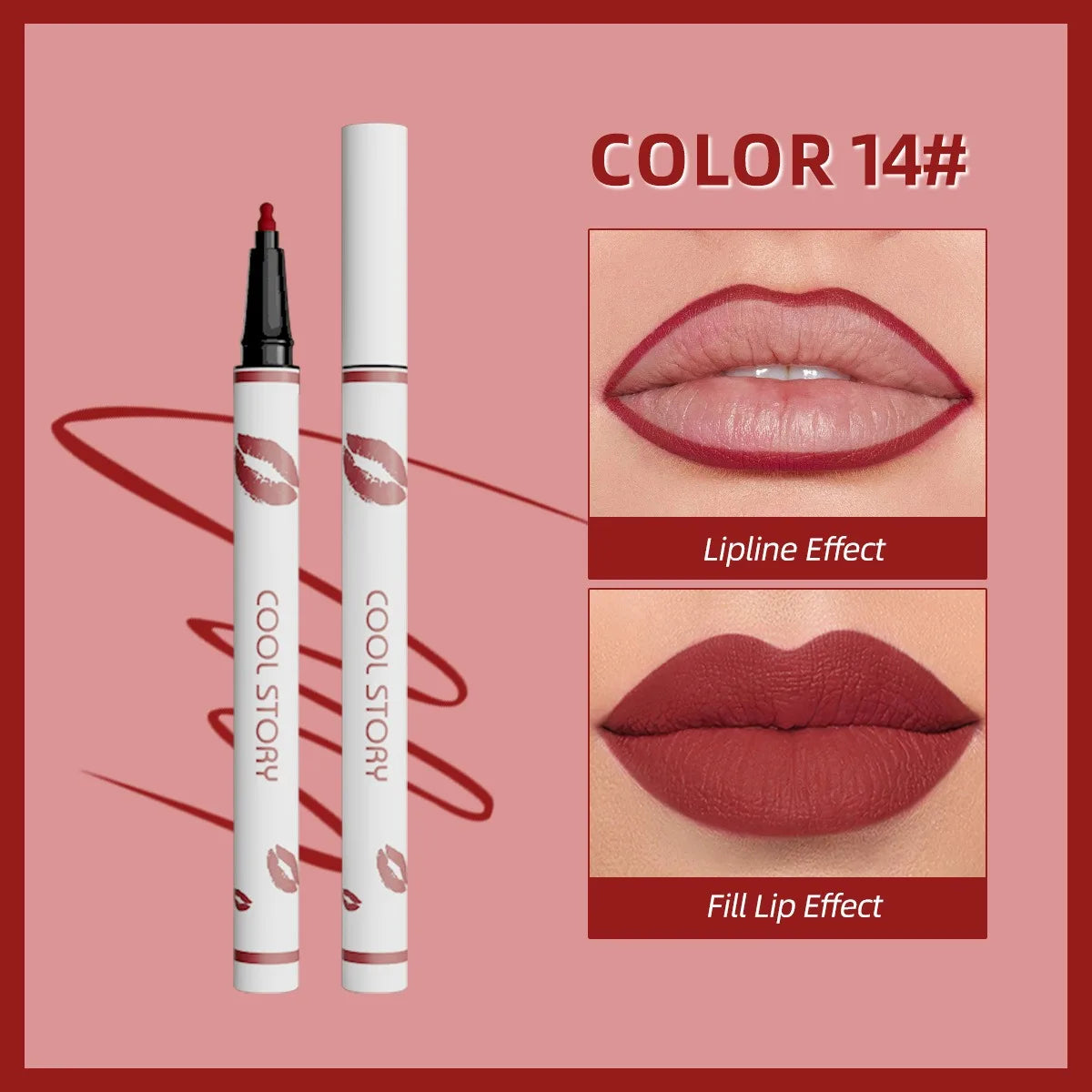 Liquid Matte Lipliner Pencil – Waterproof, Long Lasting Lipstick Pen, Natural Quick Drying Lip Makeup