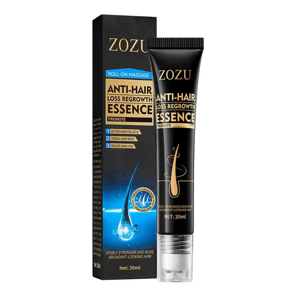 ZOZU Anti-Hair Loss Regrowth Essence with packaging on a white background