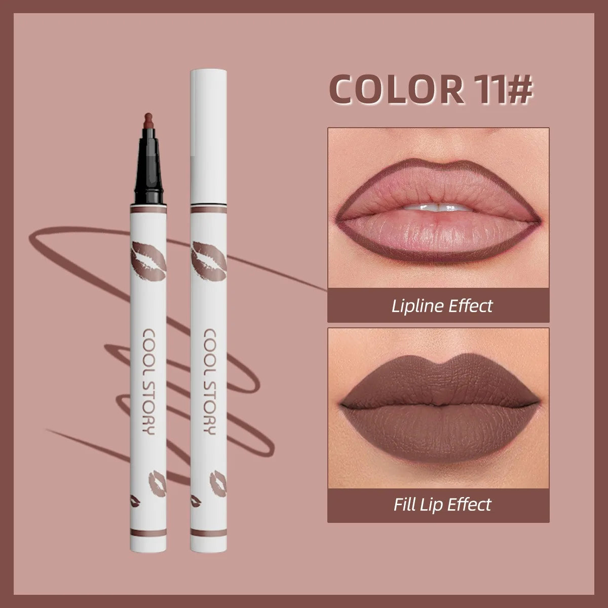 Liquid Matte Lipliner Pencil – Waterproof, Long Lasting Lipstick Pen, Natural Quick Drying Lip Makeup