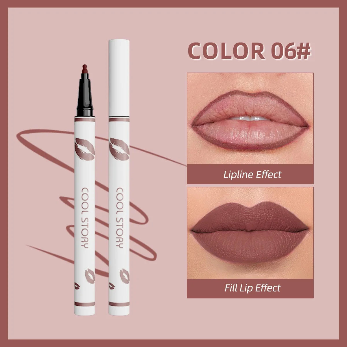 Liquid Matte Lipliner Pencil – Waterproof, Long Lasting Lipstick Pen, Natural Quick Drying Lip Makeup