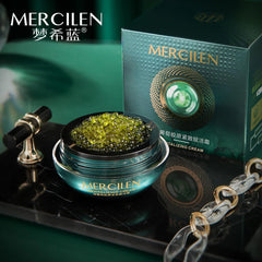 MERCILEN skincare product with packaging on a dark surface