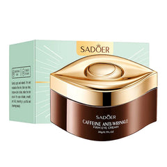 Sadoer caffeine anti-wrinkle firm eye cream with packaging on a white background