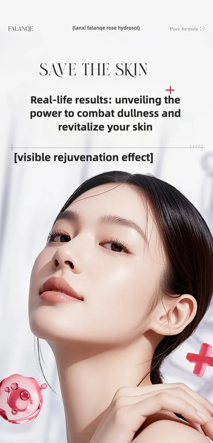 Advertisement for skincare product with a woman's face and text about skin rejuvenation.