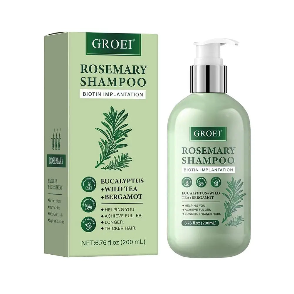 Groei Rosemary Shampoo bottle and packaging on a white background