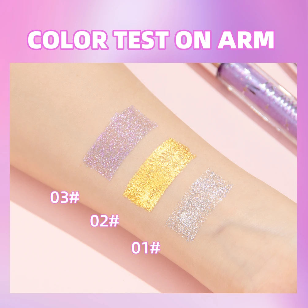 Color test swatches on an arm with 'Color Test on Arm' text and color codes.