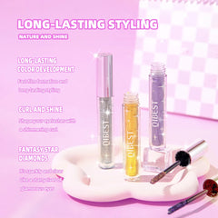 QIBEST eyelash products on a pink background with text highlighting features.