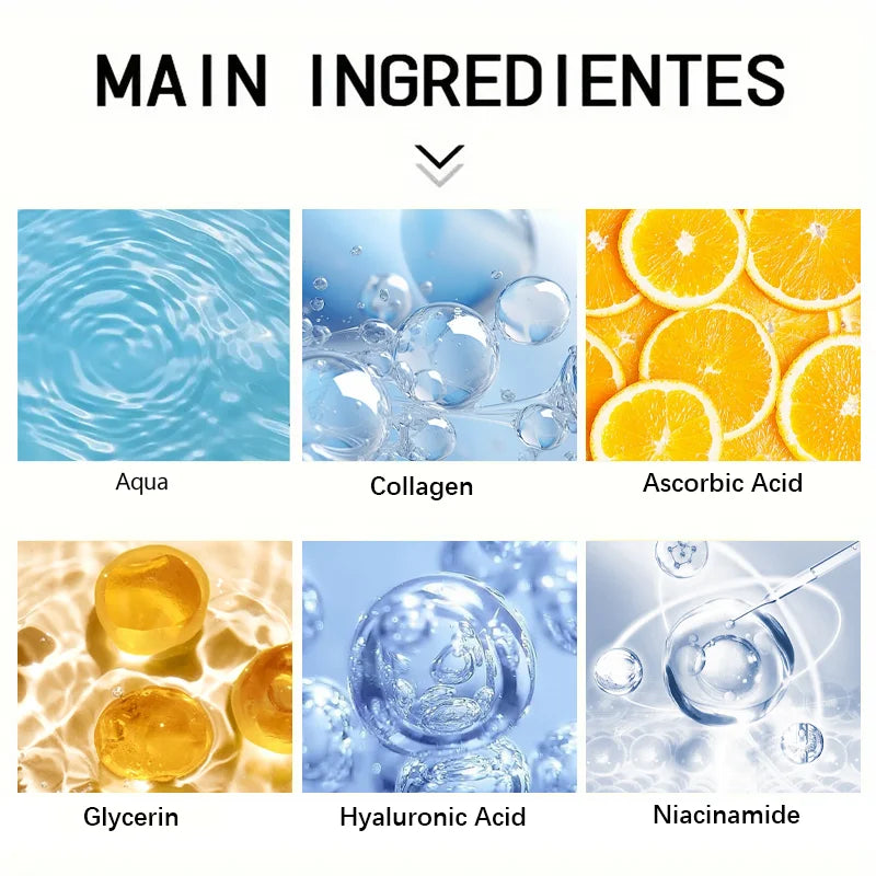 List of main ingredients with corresponding images and labels on a white background