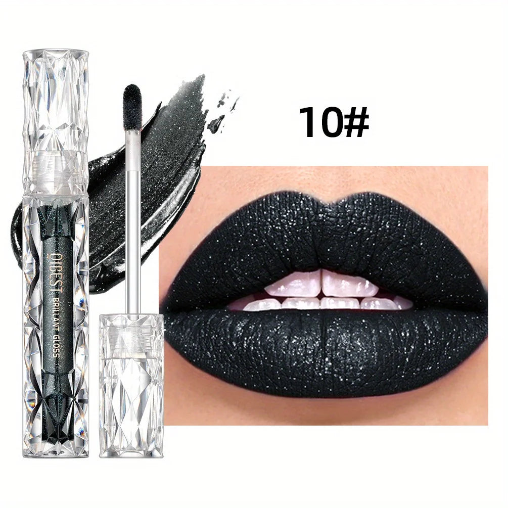 Diamond Liquid Lipstick – Waterproof Matte Glitter Lip Gloss, Long Lasting Moisturizing Sparkling Lipstick for Korean Makeup Look