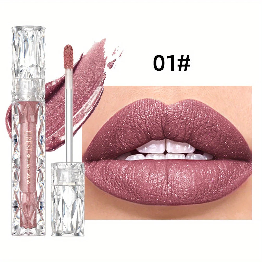 Diamond Liquid Lipstick – Waterproof Matte Glitter Lip Gloss, Long Lasting Moisturizing Sparkling Lipstick for Korean Makeup Look