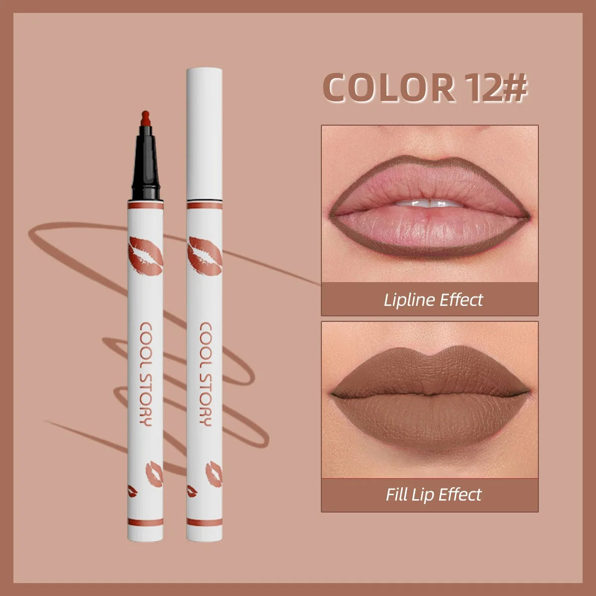 Liquid Matte Lipliner Pencil – Waterproof, Long Lasting Lipstick Pen, Natural Quick Drying Lip Makeup