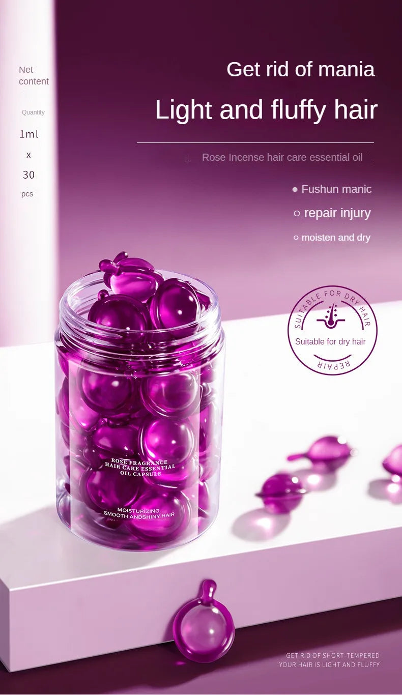 Rose Essence Hair Serum | Anti-Frizz Leave-In Oil for Dry & Damaged Hair