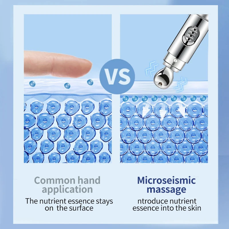 Comparison between common hand application and microseismic massage for nutrient essence in skin care.