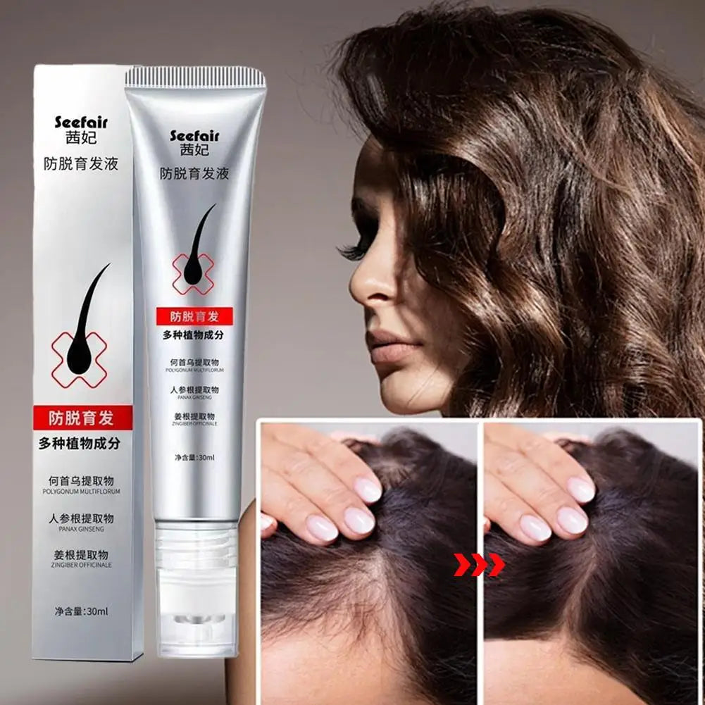 Hair growth product with packaging and application on hairline